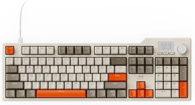 Alt view image 6 of 10 - AJAZZ AK35I V3 104-Key Full Size Wired Gasket Mount Gaming Keyboard with Multimedia Buttons & Knob Control | Five Layer Pad | OEM Profile PBT Keycaps | White Backlit Custom Keyboard