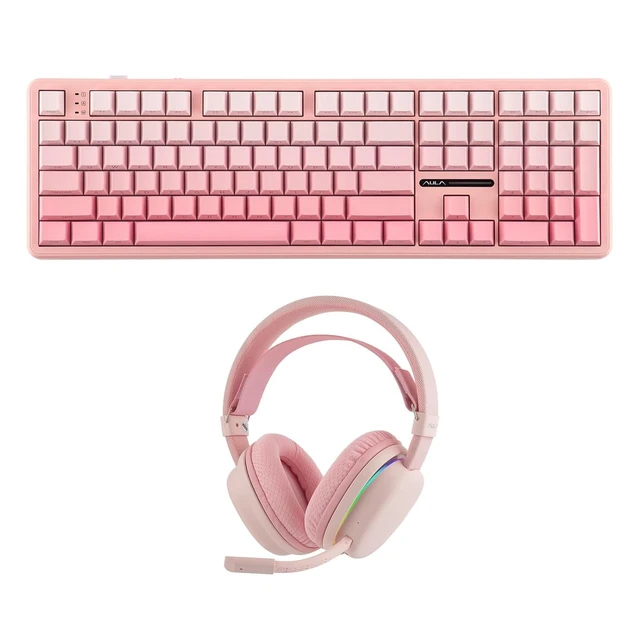 Alt view image 2 of 2 - Aula F108 100% Mechanical Keyboard with G7 Wireless Gaming Headset
