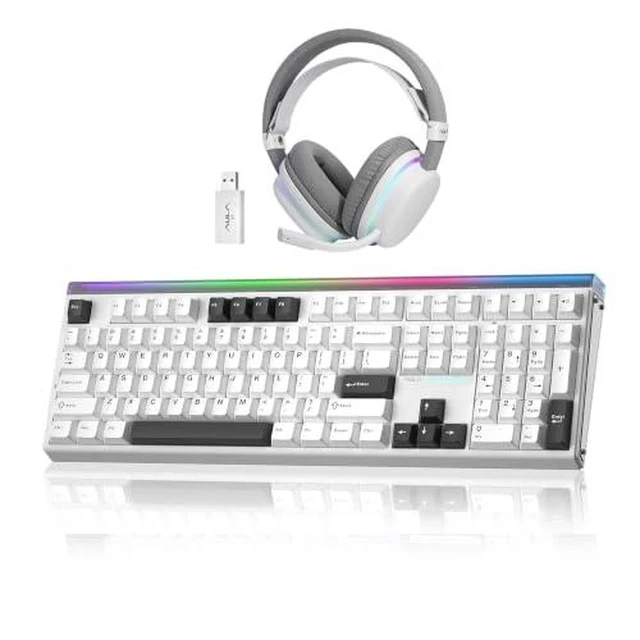 Alt view image 8 of 14 - Aula Wireless Keyboard and Headset Combo, Aula H108 Wireless Keyboard G7 Wireless Headset