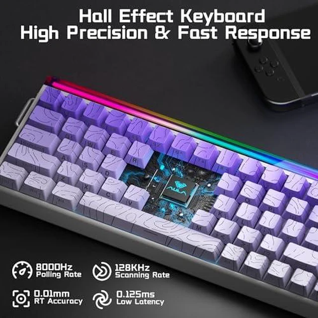 Alt view image 11 of 14 - Aula Hall Effect Keyboard and Headset Combo, Aula Hero 68 HE Hall Effect Keyboard G7 Wireless Headset