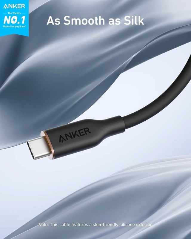 Alt view image 8 of 12 - USB C Cable Type C Flow Cord Fast Charging for iPhone 17 Series MacBook Pro 2020 and More (USB 2.0) (240W Black 6FT)