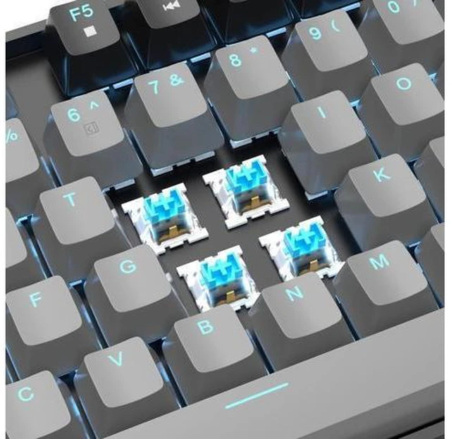 Alt view image 9 of 14 - MageGee 75% Mechanical Gaming Keyboard, Blue Switch, LED Backlit, 87 Keys Compact TKL Wired Computer Keyboards for Windows Laptop PC Gamer - Grey/Black