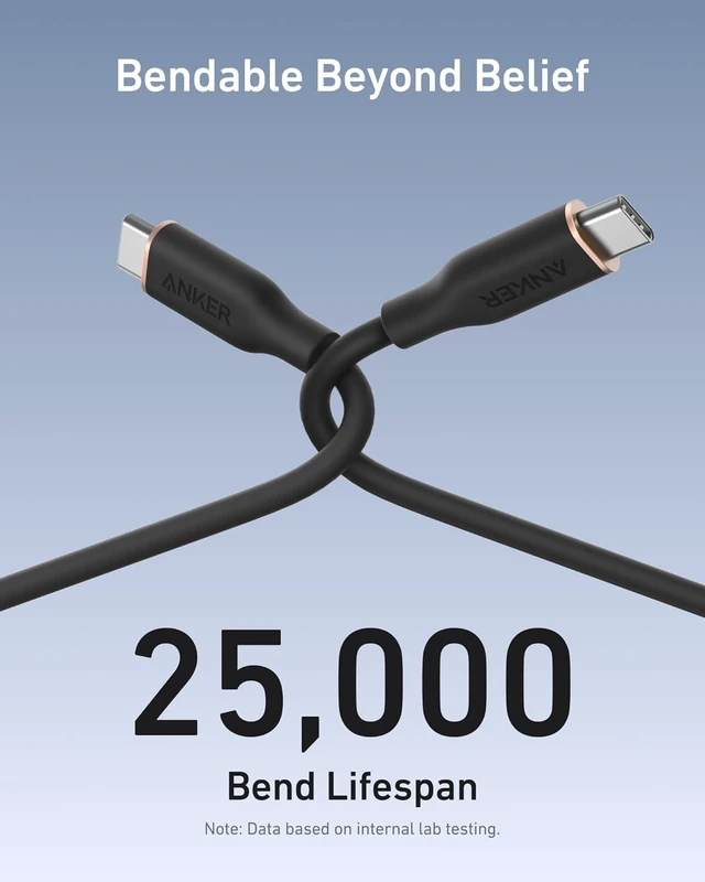 Alt view image 11 of 12 - USB C Cable Type C Flow Cord Fast Charging for iPhone 17 Series MacBook Pro 2020 and More (USB 2.0) (240W Black 6FT)