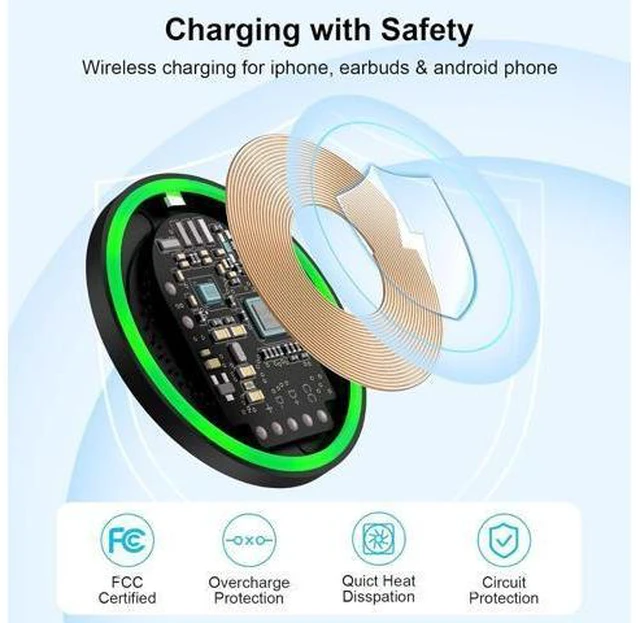 Alt view image 12 of 14 - Wireless Charger Fast Charging Pad for Galaxy S25 Edge S24 Ultra S24+ S24 S23 FE S22 S21 S20 S10 Note 20 10 18W Phone Wall Charger Cargador Inalambrico for iPhone 15 Pro Max 15 Plus