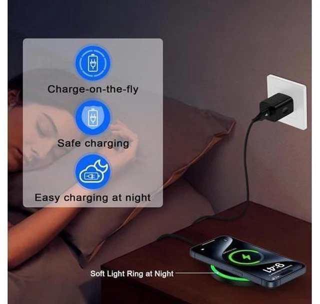 Alt view image 14 of 14 - Wireless Charger Fast Charging Pad for Galaxy S25 Edge S24 Ultra S24+ S24 S23 FE S22 S21 S20 S10 Note 20 10 18W Phone Wall Charger Cargador Inalambrico for iPhone 15 Pro Max 15 Plus