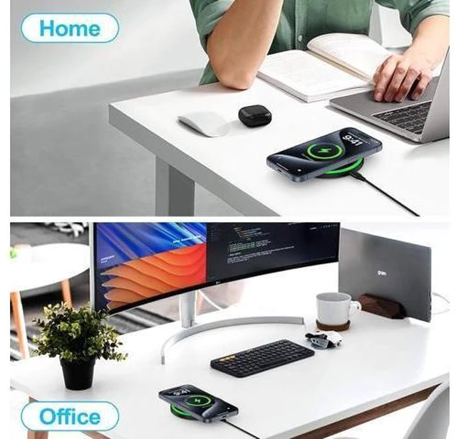 Alt view image 13 of 14 - Wireless Charger Fast Charging Pad for Galaxy S25 Edge S24 Ultra S24+ S24 S23 FE S22 S21 S20 S10 Note 20 10 18W Phone Wall Charger Cargador Inalambrico for iPhone 15 Pro Max 15 Plus
