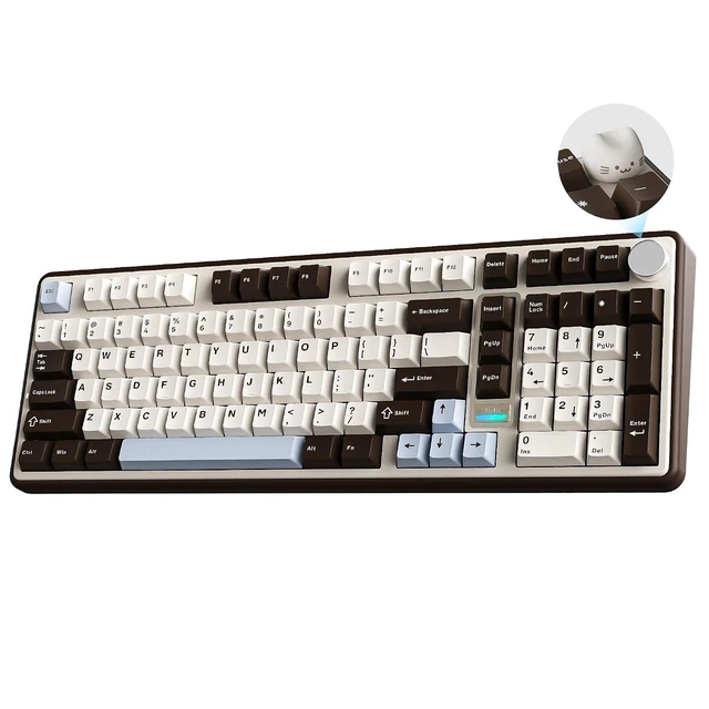 Alt view image 2 of 2 - B98 PRO QMK/VIA Wireless Mechanical Gaming Keyboard,96% Layout with Numpad and Cute Cat Knob, BT/2.4