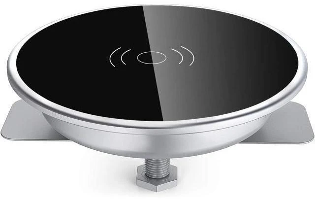 Alt view image 7 of 12 - Desk Wireless Charger 15W Fast Charging Pad for iPhone 17/16/15/14/13/12/11/Pro/Xs Max/XR/AirPods/ Galaxy 10/S10+/S9 Hidden Embed in Furniture Desk Grommet Hole Qi Charger Station