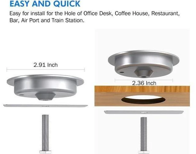 Alt view image 11 of 12 - Desk Wireless Charger 15W Fast Charging Pad for iPhone 17/16/15/14/13/12/11/Pro/Xs Max/XR/AirPods/ Galaxy 10/S10+/S9 Hidden Embed in Furniture Desk Grommet Hole Qi Charger Station