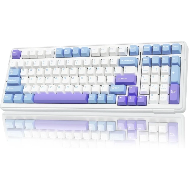 Alt view image 7 of 12 - Eyesoul F99 Wireless Mechanical Keyboard,Tri-Mode BT5.0/2.4GHz/USB-C Hot Swappable Custom Keyboard,Pre-lubed Linear Switches,Gasket Structure,RGB Backlit Gaming Keyboard for PC/Tablet/Xbox/PS4/PS5