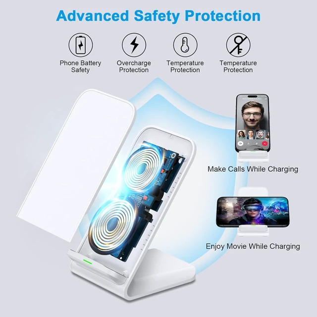 Alt view image 11 of 14 - Pixel Fast Wireless Charger 15W Wireless Charging Stand for Google Pixel 10 Pro XL Fold 9a 9 Pro XL 8a 8 Pro 7a 7 Pro 6 Pro Android Phone Wireless Charger Stand for Galaxy S25 Ultra S24 S23