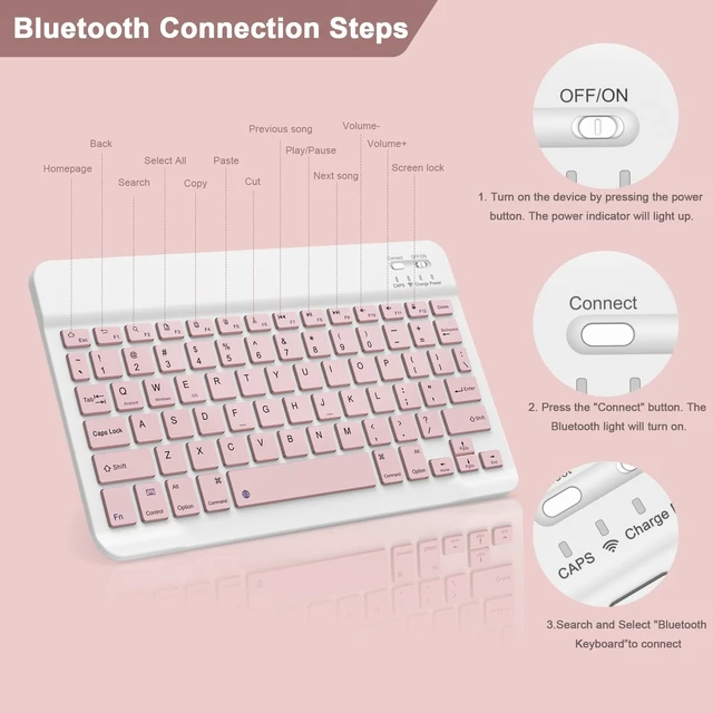 Alt view image 11 of 12 - Bluetooth Keyboard for iPad A16 11th 10th Generation, iPad Pro 13/12/11/10/9/8/7 inch, iPad Air 13/11th Gen, iPad mini Tablets, etc. - Slim Wireless Portable Travel Office Computer Accessories