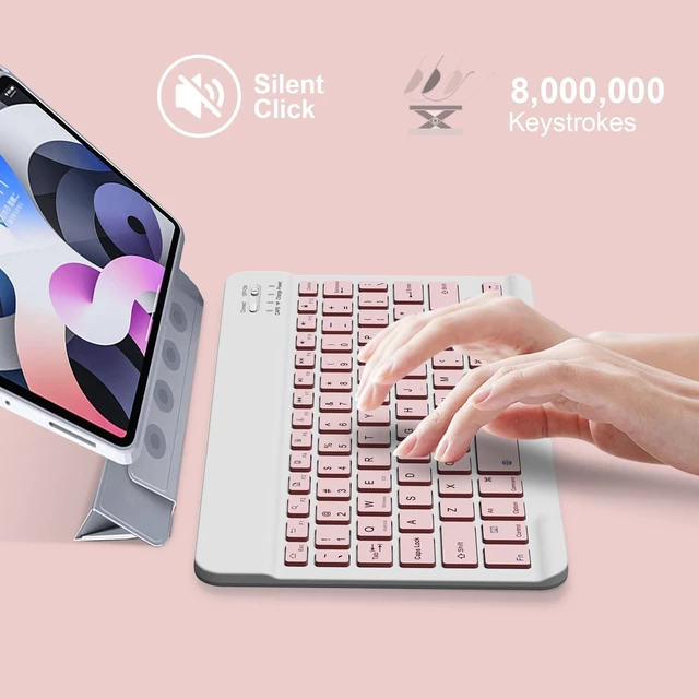 Alt view image 12 of 12 - Bluetooth Keyboard for iPad A16 11th 10th Generation, iPad Pro 13/12/11/10/9/8/7 inch, iPad Air 13/11th Gen, iPad mini Tablets, etc. - Slim Wireless Portable Travel Office Computer Accessories