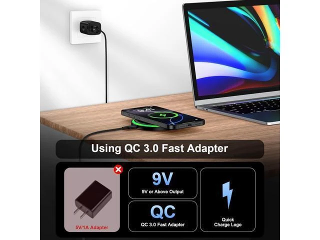 Alt view image 9 of 14 - Wireless Charger Fast Charging Pad for Galaxy S25 Ultra/S24 Plus/S24 FE/S24Ultra/S23+/S22/S21/S20 15W Wireless Phone Charger Android Charging Station Mat for Google Pixel 9 Pro 8A with Adapter
