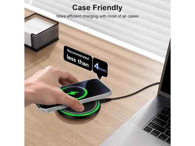 Alt view image 10 of 14 - Wireless Charger Fast Charging Pad for Galaxy S25 Ultra/S24 Plus/S24 FE/S24Ultra/S23+/S22/S21/S20 15W Wireless Phone Charger Android Charging Station Mat for Google Pixel 9 Pro 8A with Adapter
