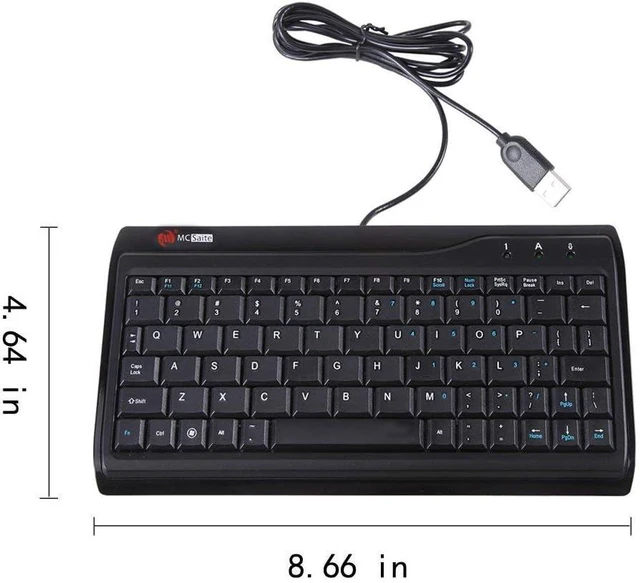 Alt view image 11 of 14 - Super Mini Wired Keyboard, MCSaite Full Size 78 Keys Keypad Small Portable Fit with Professional or Industrial Use for Computer Laptop Mac Notebook