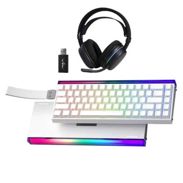 Alt view image 8 of 14 - Aula Hall Effect Keyboard and Headset Combo, Aula Hero 68 HE Hall Effect Keyboard G7 Wireless Headset