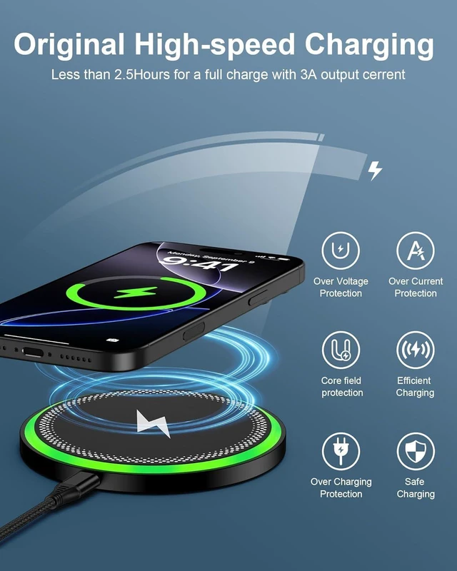 Alt view image 9 of 14 - Wireless Charger Galaxy Cargador Inalmbrico Para For Galaxy S25 Ultra S25+ S24 2 Pack 15w Fast Cordless Charging Pad For Google Pixel 10 Pro XL/9a/8 Qi-Enabled Android Phone Station