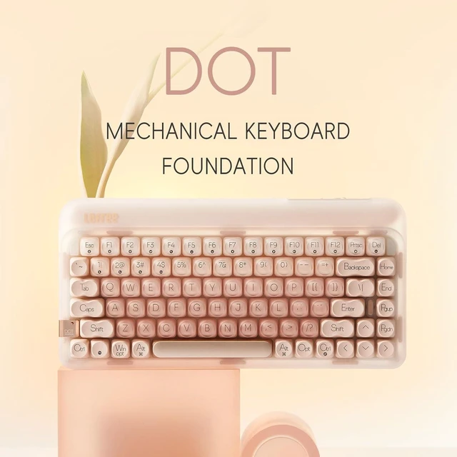 Alt view image 10 of 14 - DOT Foundation Mechanical Keyboard, 75% Rechargeable Hot-swappable Keyboards with 3 Types Connection for Windows, Mac OS/Pink GATERON Baby Racoon Switches