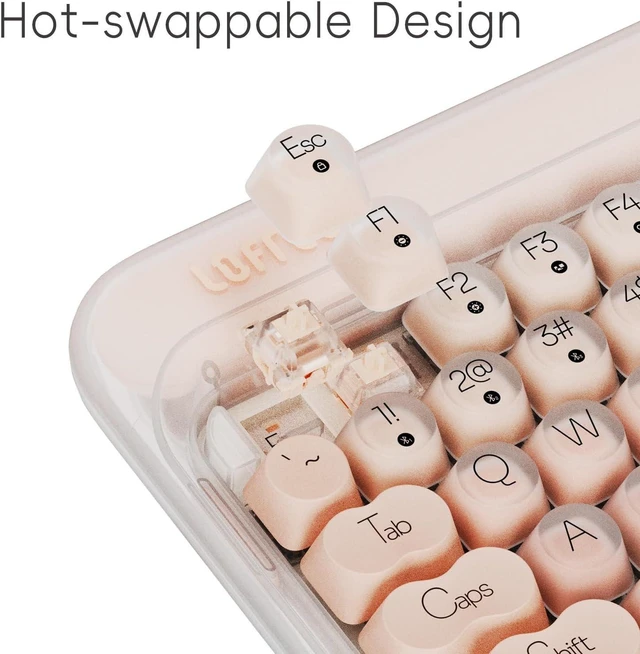 Alt view image 12 of 14 - DOT Foundation Mechanical Keyboard, 75% Rechargeable Hot-swappable Keyboards with 3 Types Connection for Windows, Mac OS/Pink GATERON Baby Racoon Switches