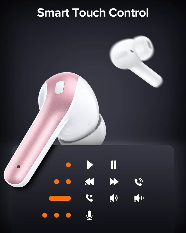 Alt view image 12 of 12 - Bluetooth Headphones True Wireless Earbuds 60H Playback LED Power Display Earphones with Wireless Charging Case IPX5 Waterproof in-Ear Ear buds with Mic for TV Smart Phone Laptop Computer Sports