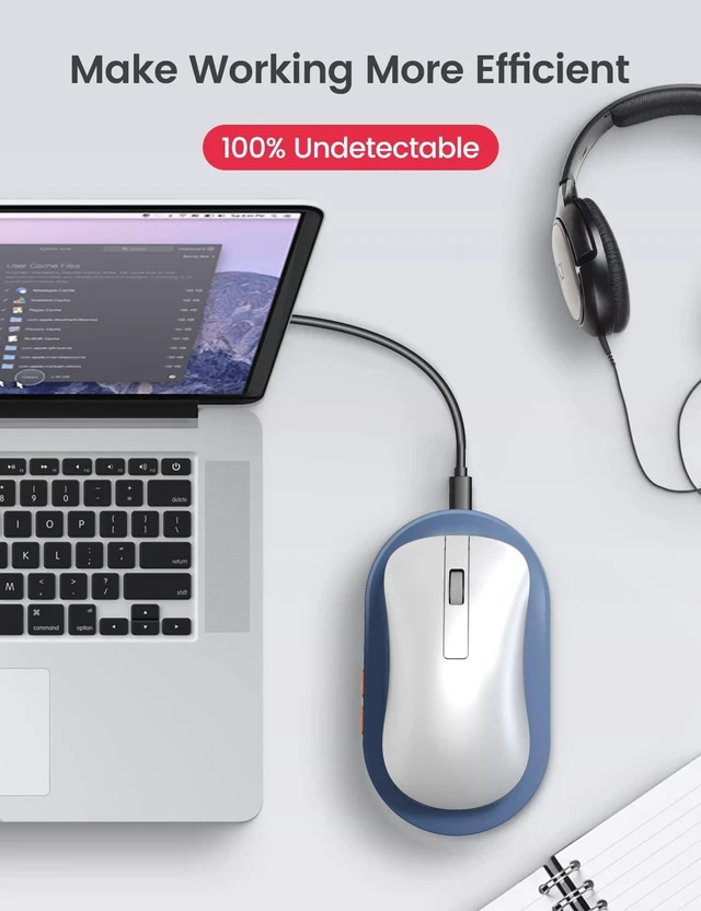 Alt view image 14 of 14 - Ultra Slim Mouse Mover, Air 3 Mouse Jiggler with Adjustable Interval Timer, Undetectable & Noiseless, Simulates Realistic Mouse Movement, Driver-Free for Keeping The PC Active and Secure