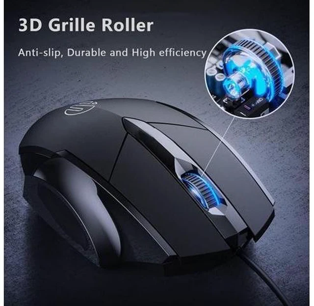 Alt view image 8 of 12 - USB Computer Mouse Wired Silent Click Corded Mouse 3-Button Wired Optical Mouse Office and Home Mice Ergonomic Shape for Windows Computers Macs iPad PC and Laptops