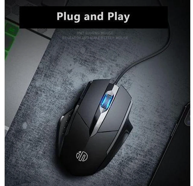 Alt view image 10 of 12 - USB Computer Mouse Wired Silent Click Corded Mouse 3-Button Wired Optical Mouse Office and Home Mice Ergonomic Shape for Windows Computers Macs iPad PC and Laptops