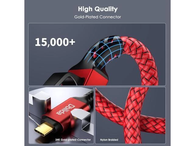 Alt view image 10 of 14 - USB C to Ethernet Cable 10 FT - 2 in 1 USB A/C to RJ45 Cable 1Gbps Braided Ethernet to USB C Cable Type C to RJ45 Ethernet for Thunderbolt 4/5 MacBook Pro/Air iPhone 16/17 XPS Galaxy S24