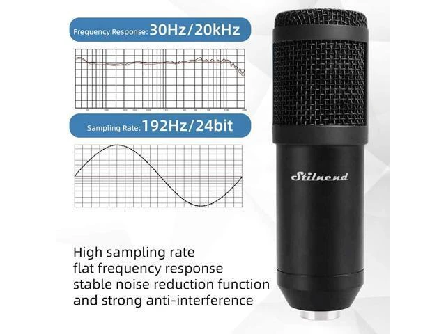 Alt view image 10 of 12 - Usb Microphone - Recording Microphone, Gaming Microphone, Pc Streaming Podcast Mic, 192Khz/24Bit Microphone, Usb Mic Kit With Sound Chipset Arm Set