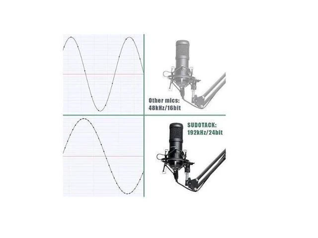 Alt view image 9 of 14 - USB Streaming Podcast PC Microphone professional 192KHZ24Bit Studio Cardioid Condenser Mic Kit with sound card Boom Arm Shock Mount Pop Filter for Skype YouTuber Karaoke Gaming Recording