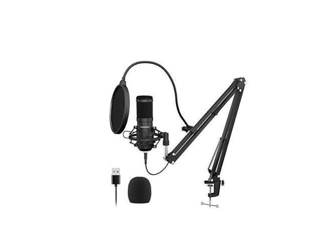Alt view image 8 of 14 - USB Streaming Podcast PC Microphone professional 192KHZ24Bit Studio Cardioid Condenser Mic Kit with sound card Boom Arm Shock Mount Pop Filter for Skype YouTuber Karaoke Gaming Recording
