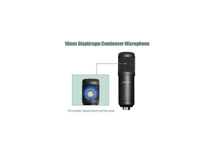 Alt view image 11 of 14 - USB Streaming Podcast PC Microphone professional 192KHZ24Bit Studio Cardioid Condenser Mic Kit with sound card Boom Arm Shock Mount Pop Filter for Skype YouTuber Karaoke Gaming Recording