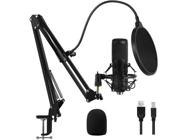 Alt view image 8 of 14 - USB Gaming Microphone Streaming Podcast PC Microphone Condenser Mic Kit with Flexible Arm for Skype Youtuber Gaming Recording Singing PS4 Computer Studio Laptop