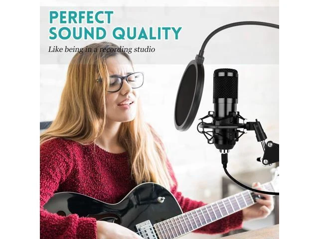 Alt view image 12 of 14 - USB Gaming Microphone Streaming Podcast PC Microphone Condenser Mic Kit with Flexible Arm for Skype Youtuber Gaming Recording Singing PS4 Computer Studio Laptop