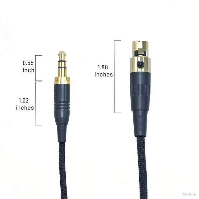 Alt view image 13 of 14 - Braided Coiled Female Mini XLR to 3.5mm 1/4 Stereo Audio TRS Plug Headphone Replacement Cable with 1/8" to 6.35mm Adapter - Compatible with Beyerdynamic AKG, Gold Plated, 13 Feet(4m)