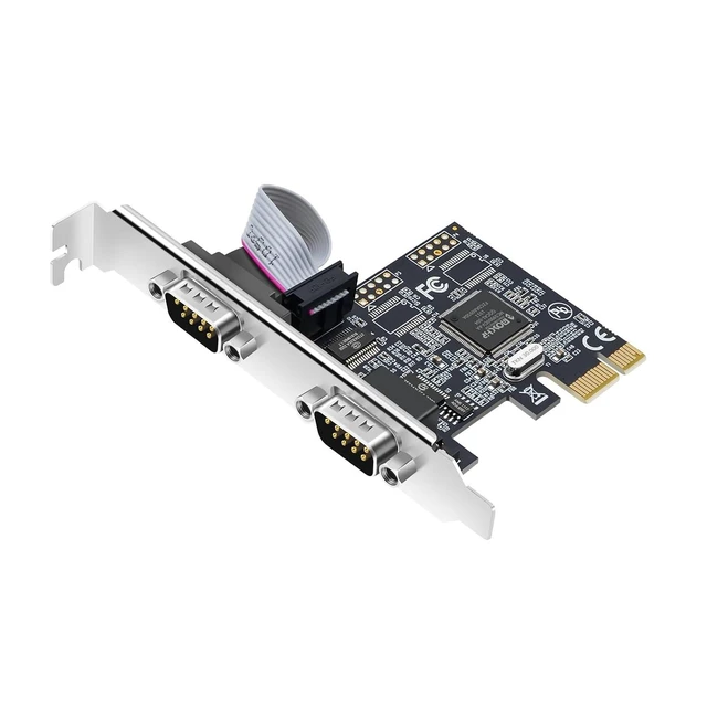 Alt view image 8 of 14 - 2-Port PCIe RS232 Serial Parallel Card - PCI Express to DB9 Expansion Card COM Port Adapter with AX9900 Chipset, Industrial Grade Gold-Plated Connector for Desktop PC