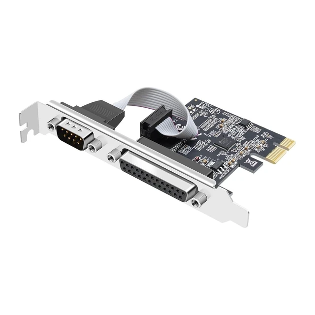 Alt view image 8 of 14 - PCI Express 1 Serial 1 Parallel Combo Card, PCIe to DB9 RS232 COM + DB25 LPT Printer Port Expansion Card with Low Profile Bracket, Industrial Controller Card for Desktop PC