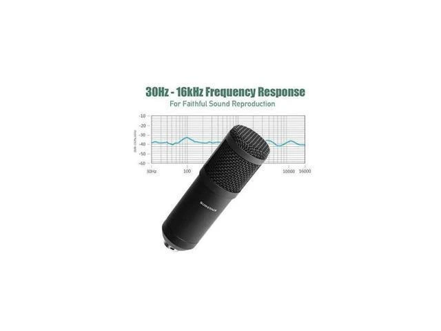 Alt view image 12 of 14 - USB Streaming Podcast PC Microphone professional 192KHZ24Bit Studio Cardioid Condenser Mic Kit with sound card Boom Arm Shock Mount Pop Filter for Skype YouTuber Karaoke Gaming Recording