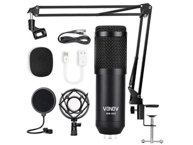 Alt view image 14 of 14 - USB Streaming Podcast PC Microphone professional 192KHZ24Bit Studio Cardioid Condenser Mic Kit with sound card Boom Arm Shock Mount Pop Filter for Skype YouTuber Karaoke Gaming Recording