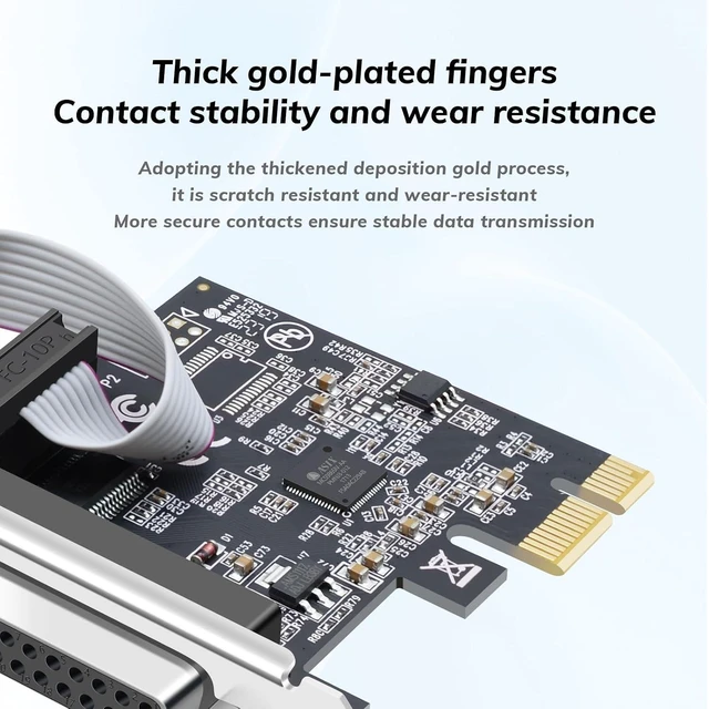 Alt view image 12 of 14 - PCI Express 1 Serial 1 Parallel Combo Card, PCIe to DB9 RS232 COM + DB25 LPT Printer Port Expansion Card with Low Profile Bracket, Industrial Controller Card for Desktop PC
