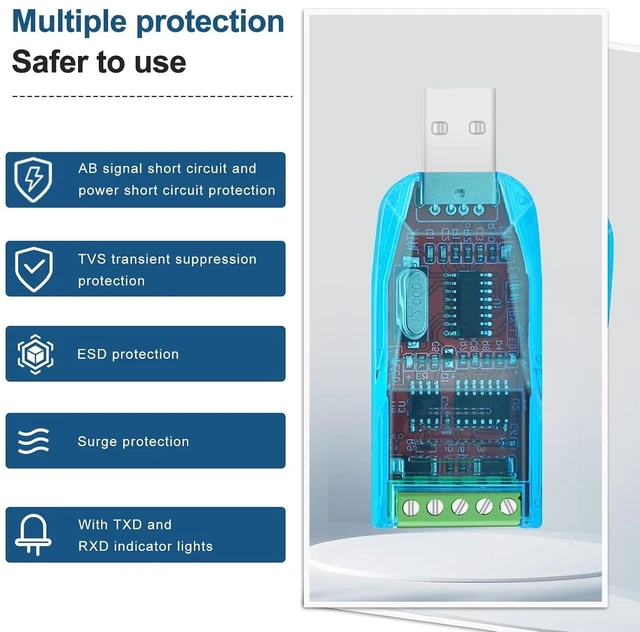 Alt view image 9 of 14 - USB to RS485 Converter, with CH340G Chip Processor, Compatible with Various RS485 Devices Connecting