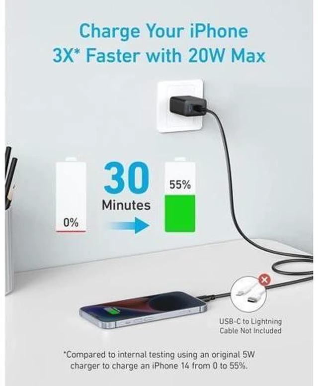 Alt view image 11 of 14 - iPhone 16 Charger USB C Charger Block 2-Pack 20W Fast Wall Charger for 16/16 Pro/Pro Max / iPad Pro and More with 2 Pack 5 ft USB-C Cable