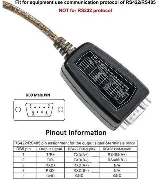 Alt view image 11 of 14 - DTECH USB to RS485 Adapter RS422 Serial Port Cable with CP2102 Chip Terminal Board LED Lights Ferrite Core for Windows 10 8 7 XP Mac (5 Feet)