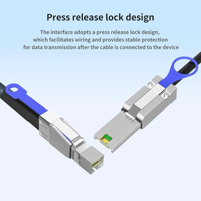 Alt view image 12 of 14 - SFF-8644 to SFF-8088 SAS Adapter Cable 2M/6.56FT High-Speed MiniSAS Converter for HDD/SSD Storage, RAID Disk Arrays, Server, Durable Data Extension Transfer Cable