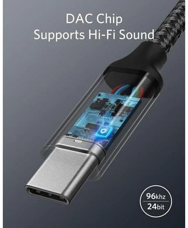 Alt view image 9 of 12 - USB C to 3.5mm Audio Adapter Male to Female Nylon Cable for S20/S20+/S20 Ultra Pixel 4/+ 4XL and More Type C Devices