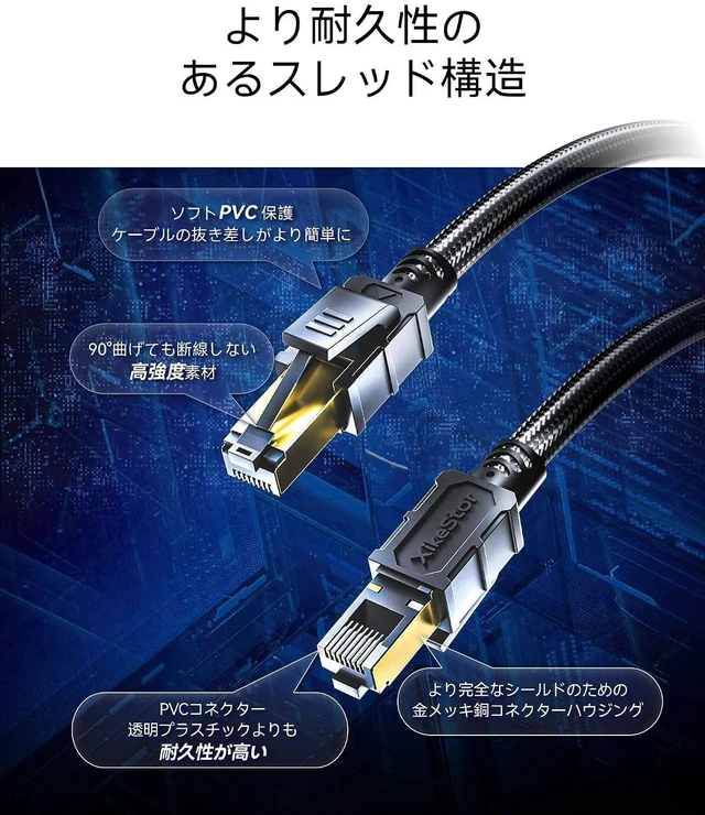 Alt view image 12 of 14 - Cat 7 Ethernet Cable, Heavy Duty High Speed Internet Network Cable, Professional LAN Cable Shielded in Wall (Cat7-25FT)