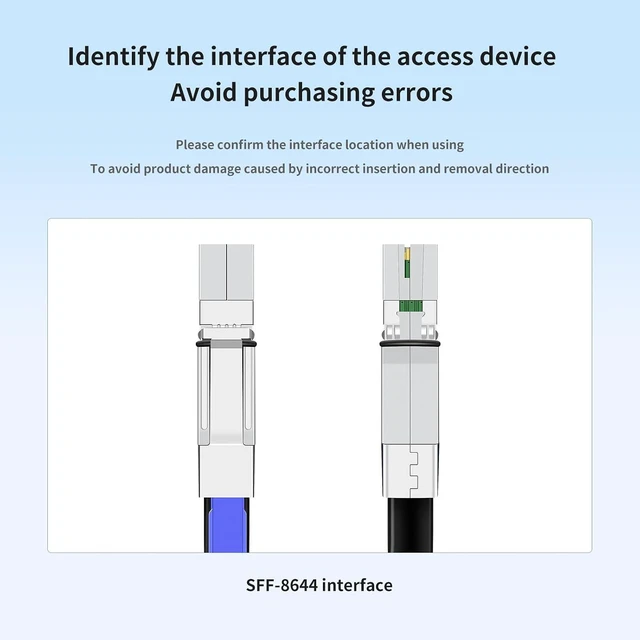 Alt view image 10 of 14 - SAS to Mini SAS Adapter Cable (2 Pack 1M/3.28FT) SFF-8644 to SFF-8644 Storage Extension Cable, High-Speed Data Transfer for HDD/SSD, RAID Arrays, Servers, and Storage Systems