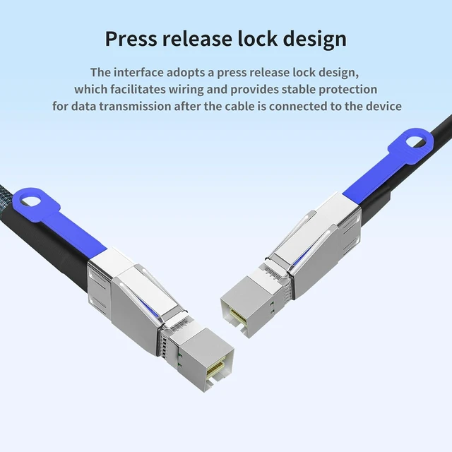Alt view image 12 of 14 - SAS to Mini SAS Adapter Cable (2 Pack 1M/3.28FT) SFF-8644 to SFF-8644 Storage Extension Cable, High-Speed Data Transfer for HDD/SSD, RAID Arrays, Servers, and Storage Systems