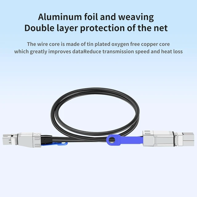 Alt view image 13 of 14 - SAS to Mini SAS Adapter Cable (2 Pack 1M/3.28FT) SFF-8644 to SFF-8644 Storage Extension Cable, High-Speed Data Transfer for HDD/SSD, RAID Arrays, Servers, and Storage Systems